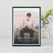 Pas getrouwd Foto Getrouwd en Merry Campbell Tarta Feestdagenkaart (Staand voorkant)