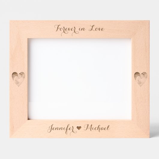 Pas getrouwd Foto Harten Monogram bruiloft Jubileu Gegraveerde Lijstjes (Voorkant)