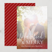 Pas getrouwd Foto Kerst Getrouwd en Vrolijk Feestdagenkaart (Voorkant / Achterkant)
