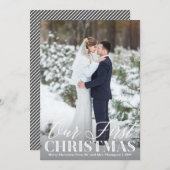 Pas getrouwd Foto Kerstmis Kaart Onze Eerste Kerst (Voorkant / Achterkant)