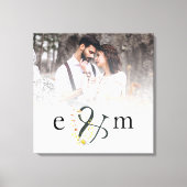 Pas getrouwd Foto Overlay Initialen Ampersand Wedd Canvas Afdruk (Voorkant)