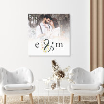 Pas getrouwd Foto Overlay Initialen Ampersand Wedd
