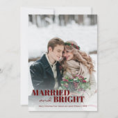Pas getrouwd, gehuwd en helder kerstfeest feestdagenkaart (Voorkant)