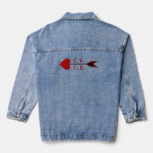 Pas Getrouwd Geliefden Met Pijl Custom Denim Jas Jacket (Achterkant)