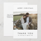 Pas getrouwd Getrouwd Bedankt Kerstfoto Feestdagenkaart (Voorkant / Achterkant)