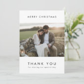 Pas getrouwd Getrouwd Bedankt Kerstfoto Feestdagenkaart (Staand voorkant)