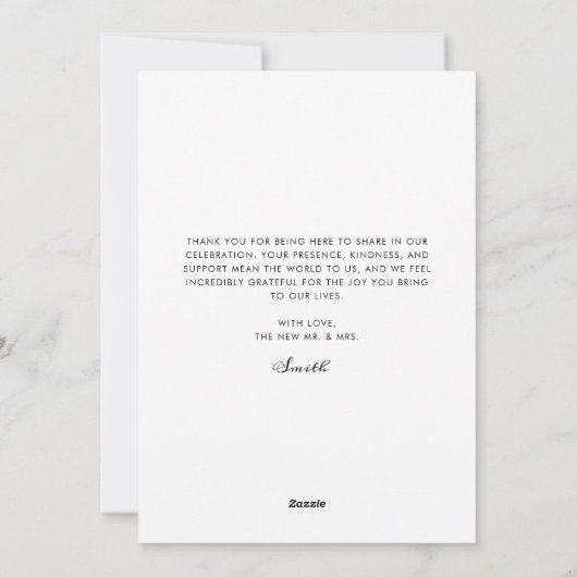 Pas getrouwd Getrouwd Bedankt Kerstfoto Feestdagenkaart (Achterkant)