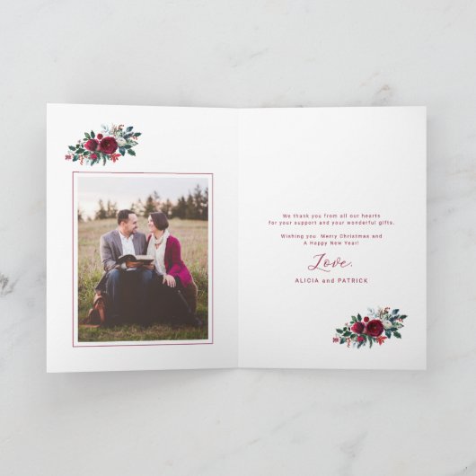 Pas getrouwd Getrouwd en vrolijk foto kerst Feestdagen Kaart (Binnen)