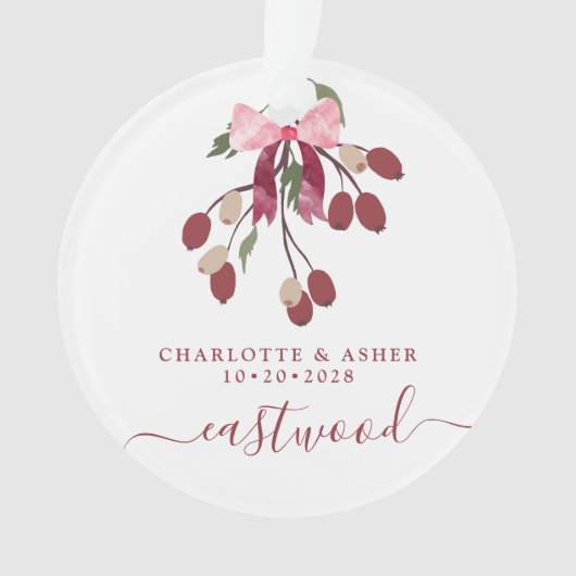 Pas getrouwd Gift Mr. & Mrs. Kerstversiering Ornament (voorkant)