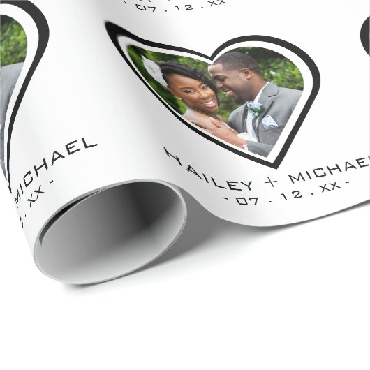 Pas getrouwd hart foto Afbeelding bruiloft Cadeaupapier (Rol Hoek)