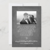 Pas getrouwd Holiday Handtekening | Chalk | 3-Foto Feestdagenkaart (Achterkant)