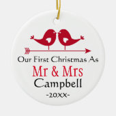 Pas getrouwd Holiday Ornament - Kerstmis - LoveBir (Voorkant)