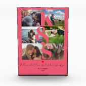 Pas getrouwd Jubileum Paar Foto Collage Roze (Voorkant)