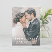 Pas getrouwd Kaarten voor kerstmis - Gehuwd en gro (Staand voorkant)