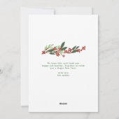 Pas getrouwd Kalligrafie JOY Bloemen Kerstmis Foto Feestdagenkaart (Achterkant)