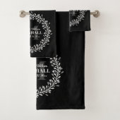 Pas getrouwd Keepomwille Couple Wreatmonogram Name Bad Handdoek (Insitu)