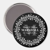 Pas getrouwd Keepomwille Couple Wreatmonogram Name Magneet (Voorkant / Achterkant)