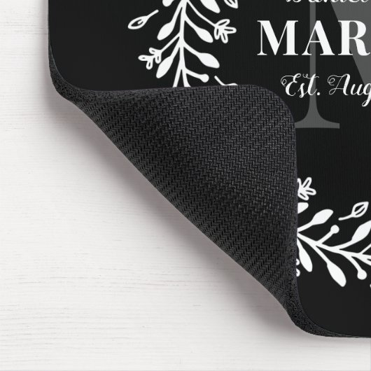 Pas getrouwd Keepomwille Couple Wreatmonogram Name Muismat (Hoek)