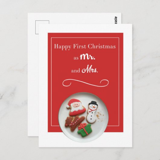 Pas getrouwd kerst Briefkaart (Voorkant / Achterkant)