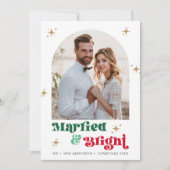 Pas getrouwd Kerst Kaart Foto Boho Vakantie Kaart (Voorkant)