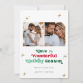 Pas getrouwd Kerst Kaart Foto Boho Vakantie Kaart (Achterkant)