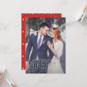 Pas getrouwd Kerst Kaart met Trouwfoto (Voorkant / Achterkant in situ)