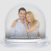 Pas getrouwd Kerst meneer en mevrouw trouwfoto Sneeuwbol (Achterkant)