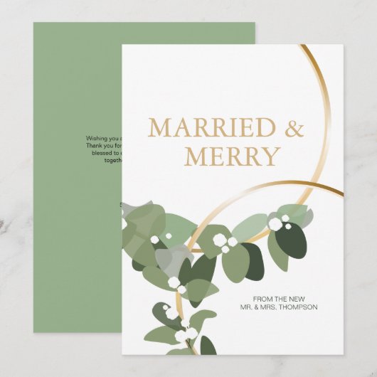 Pas getrouwd kerst met huwelijksfeestdag en met Me (Voorkant / Achterkant)