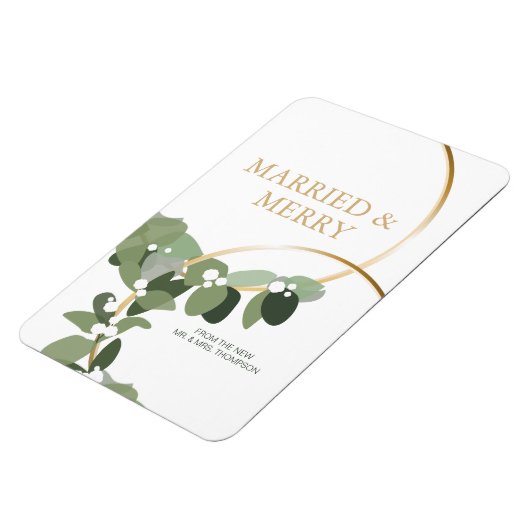 Pas getrouwd kerst met huwelijksfeestdag en met Me Magneet (Linkerzijde)