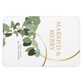 Pas getrouwd kerst met huwelijksfeestdag en met Me Magneet (Horizontaal)