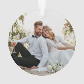 Pas getrouwd Kerst Ornament Foto Getrouwd & Bright (achterkant)