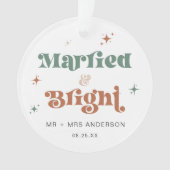 Pas getrouwd Kerst Ornament Foto Getrouwd & Bright (voorkant)