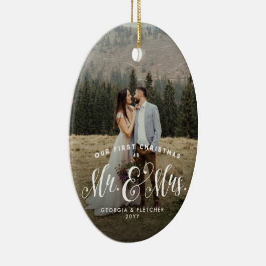 Pas getrouwd kerstboomornament keramisch ornament (Rechts)