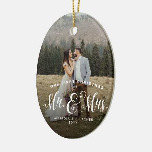 Pas getrouwd kerstboomornament keramisch ornament (Links)