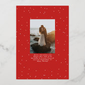 Pas getrouwd kerstcadeaufoto folie feestdagenkaart (Achterkant)