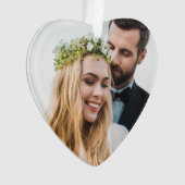 Pas getrouwd kerstfoto rood ornament (voorkant)