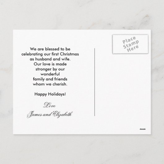 Pas getrouwd Kerstfoto Vakantie Briefkaart (Achterkant)