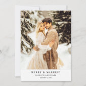 Pas getrouwd-kerstKaart met huwelijk en vrolijkhei Feestdagenkaart (Voorkant)