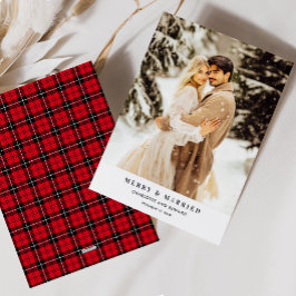 Pas getrouwd-kerstKaart met huwelijk en vrolijkhei Feestdagenkaart