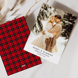 Pas getrouwd-kerstKaart met huwelijk en vrolijkhei Feestdagenkaart