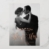 Pas getrouwd Kerstmis De heer en mevrouw Harbour w Folie Feestdagenkaart (Voorkant)