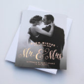 Pas getrouwd Kerstmis De heer en mevrouw Harbour w Folie Feestdagenkaart