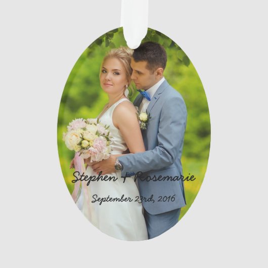 Pas getrouwd Kerstmis Ornament (achterkant)