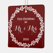 Pas getrouwd kerstversiering keramisch ornament (Links)