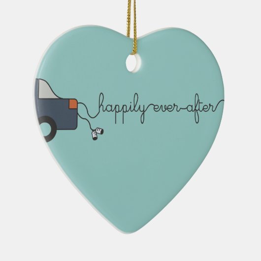 Pas getrouwd kerstversiering keramisch ornament (Rechts)