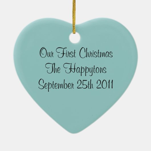 Pas getrouwd kerstversiering keramisch ornament (Achterkant)