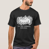Pas Getrouwd Krans Aangepaste Trouwdatum Naam T-shirt (Voorkant)