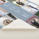 Pas getrouwd Love 10 Fotocollage Dusty Blue Weddin Sherpa Deken (3/4)