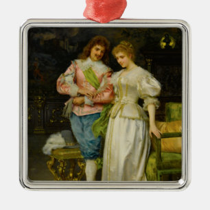 Pas getrouwd man en vrouw (bruiloft en huwelijk) metalen ornament