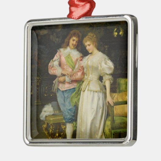 Pas getrouwd man en vrouw (bruiloft en huwelijk) metalen ornament (Links)